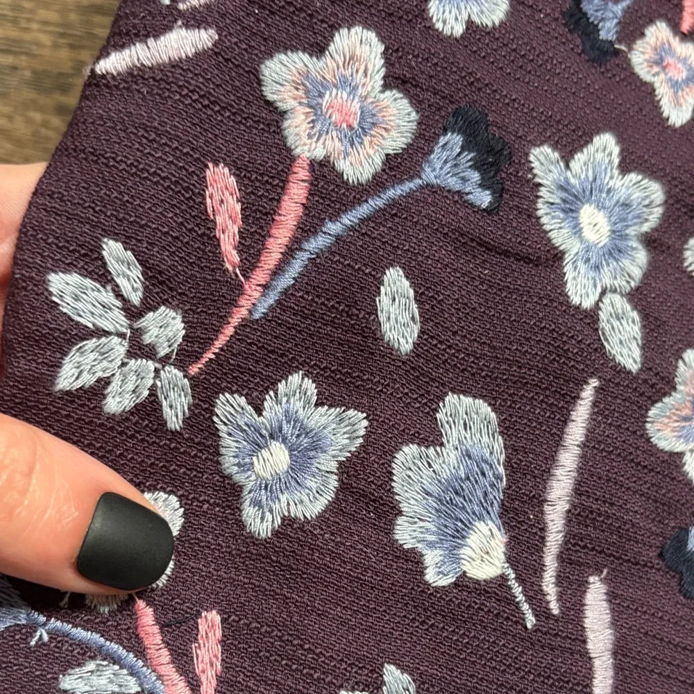 NWT LOFT Floral Embroidered Mini Skirt